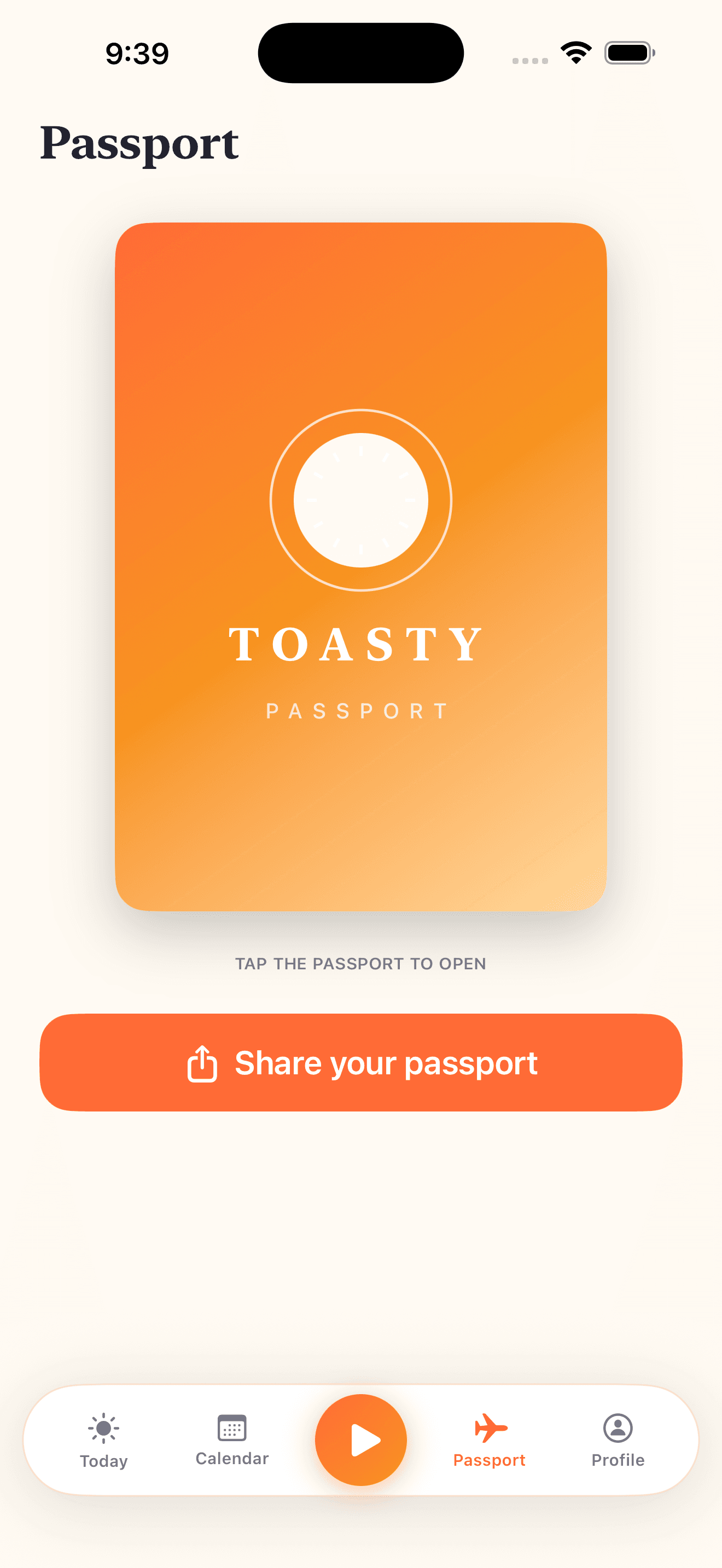 Toasty Passport card
